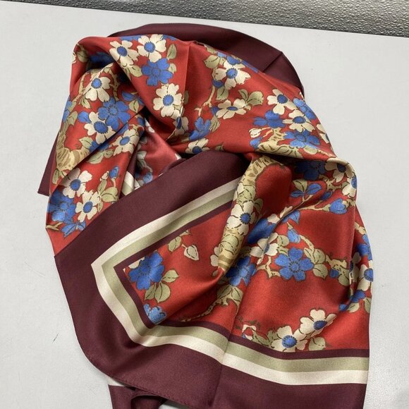 Tuckernuck Women’s Scarlet Sakura Silk Scarf One Size Red Floral - Picture 4 of 10